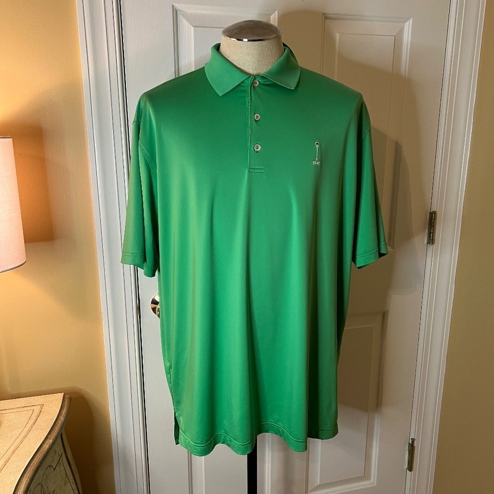 EUC Men Peter Millar Summer Comfort Carmel Country Club Green Polo Shirt Size XL